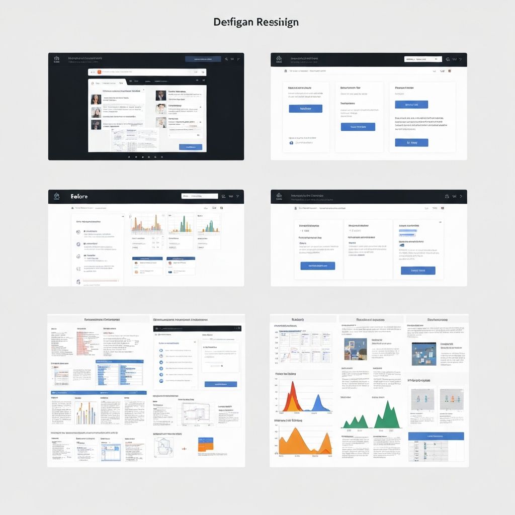 Before and after interface redesign for transparency